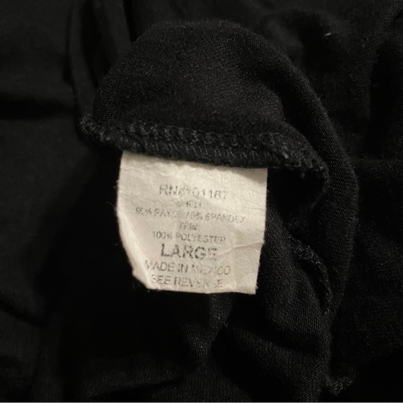 Pebble & Stone Black Sheer 3/4 Sleeve Tiered Top - Picture 5 of 5